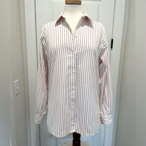 Faconnable Jacquard Stripe with Red Pin Stripe Classic Shirt